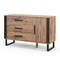 Slickblue Sideboard Buffet Cabinet Credenza Storage Cabinet with 3 Drawers-Rustic Brown